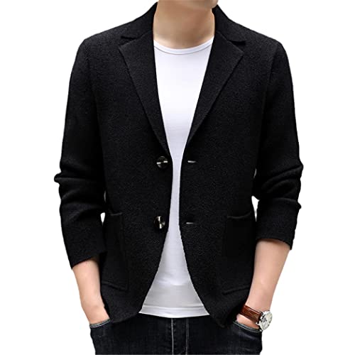 Blazer en tricot homme d'exception coupe ajustée noire Haitpant saison froide