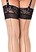 Leg Avenue Women's Cuban Heel Backseam Lace Top Thigh Highs