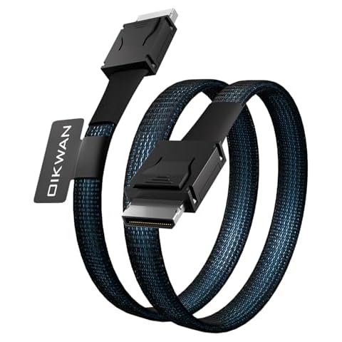 OIKWAN OCulink Cable,PCIe 4.0 SFF-8611 to SFF-8611 Cable,OCuLink 4i Straight to Straight Compatible with Egpu,OneXGPU,GPD G1,GPD Win Max 2,1.6ft. Cover