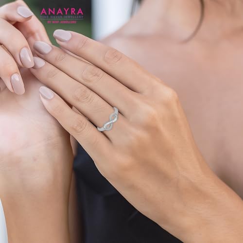 Image of ANAYRA Alina Sterling Silver Ring for Women & Girls, Stylish Anti Tarnish 925 Sterling Silver Jewellery for Women for Daily Use, Hallmark Certified, Valentine Gift for Girlfriend & Wife