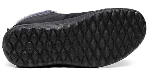 Women's Winter Snow Boots Ankle Booties Slip-Ons Shoes Lightweight Waterproof Warm Fur Lining4