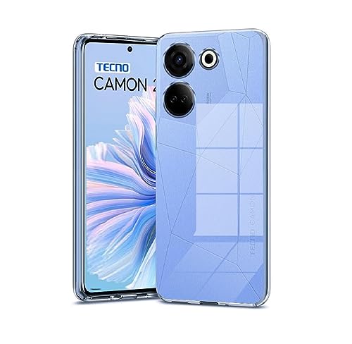 Image of Rubber Back Cover for Tecno CK6 / Camon 20 - Transparent