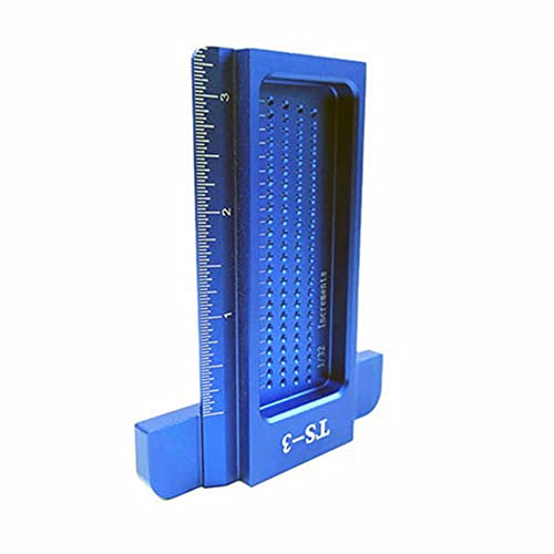 Precision Hole Marking T Ruler, Alloy Steel Hole Positioning Scribing Gauge, Saddle Square Layout Scriber, Woodworking Measuring Tool, Blue