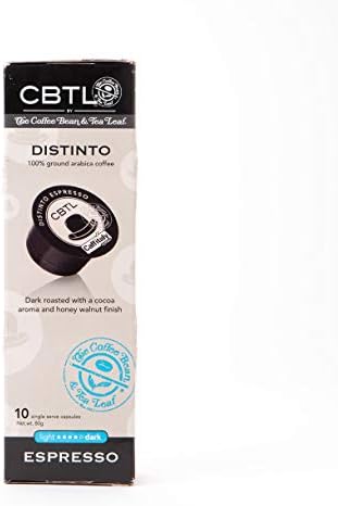 The Coffee Bean & Tea Leaf Distino Espresso Single-Serve CBTL Capsules for The Coffee Bean & Tea Leaf Single Serve Caffitaly System Machines, 10 Count Box