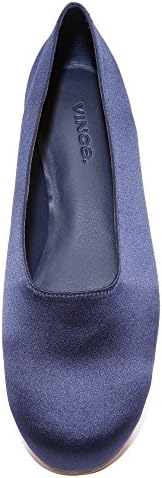 Vince Women's Maxwell Flat Shoe, Navy Satin, 9 Medium US | Image 3