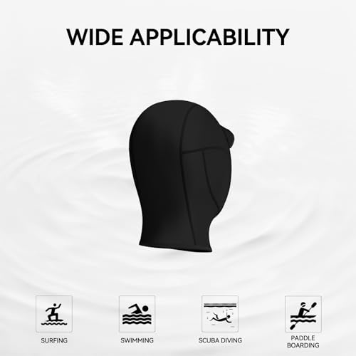 XUKER Neoprene Wetsuit Surf Hood for Men Women 5mm 3mm Wet Suit Hood with Fleece Lining for Ears Part Keep Warm in Cold Water