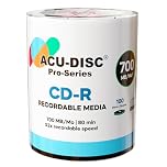 ACU-DISC Pro-Series Blank CD-R80 700MB 52x 80min Discs – Perfect for Photos & Videos – Compatible with Any CD Drive 17677 – 100 Pack