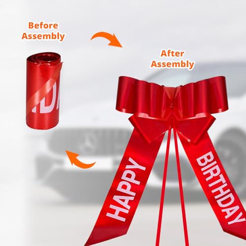 Lazo rojo grande de cumpleaños de 23 pulgadas y gran decoración para envolver regalos 5
