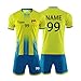 Produktbild HDSD Personifizieren Fussball Trikot Kinder Erwachsene Hemd & Kurze Set mit Nummer Name Team Logo (Gelb), S