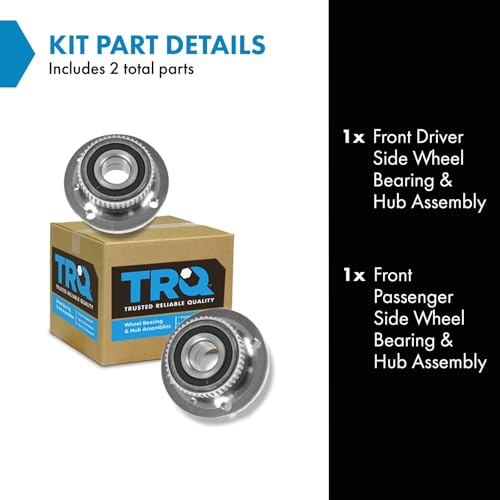Image of TRQ 2 Piece Front Wheel Bearing & Hub Assembly Set Compatible with 1984-1991 BMW 318i 1991 318is 1986-1988 325 1984-1987 325e 1986-1987 325es 1987-1991 325i 325is 1988-1991 325iX
