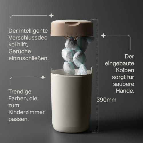 Tommee Tippee Twist & Click Windeleimer, 1x 10,5-m-Nachfüllkassette, Cremeweiß – Ansicht 4