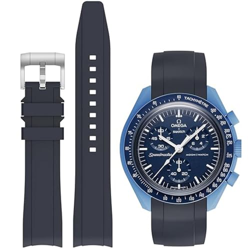 Yhmoo WatchBand 20mm ȖʃVR[SXgbv Omega X Swatch Moonswatch Speedmaster(lCr[)ɑΉ