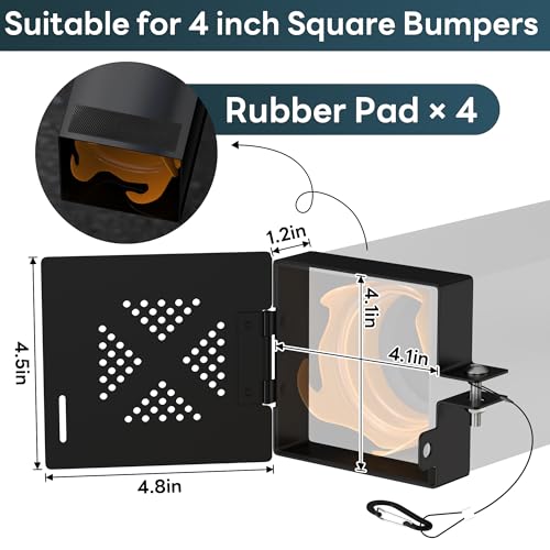 Oture 2-Pack Aluminum RV Bumper End Cap, Fits 4-Inch Square Bumpers, Secure Sewer Hose Storage with No-Insect Vents, Must-Have Trailer Accessories