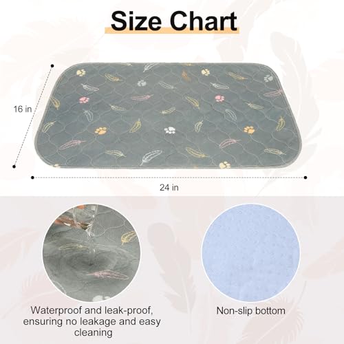 Image of BEAUTYZOO Reusable Puppy Pads,Washable Pee Pads for Dogs,Non Slip Wee Wee Pad for Potty Training,Thick Heavy Absorbent Underpads for Playpen,Bed,Sofa,Crate,Whelping,Travel & Outdoor Spring, 16 inchx 24 inch