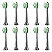 Noir Têtes de Brosse de Rechange compatible avec Philips Sonicare 10 pièces Têtes à Brosse à Dents pour DiamondClean ProtectiveClean Easy Daily Clean HealthyWhite Flexcare c3 c2 w2 g3