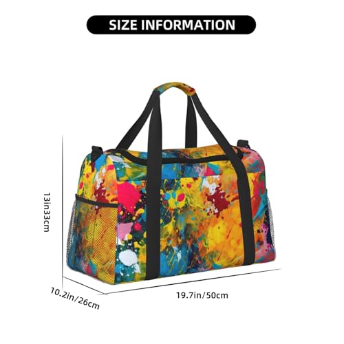 Travel Duffel Bag Lightweight Waterproof Carry On Tote Bag Foldable Weekender Overnight Bags Colorful Abstract Painting Sport Gym Bag For Women Men2