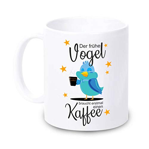 Tazza da caffè per l'ufficio, Ceramica, Der Frühe Vogel - Caffè, 375 ml