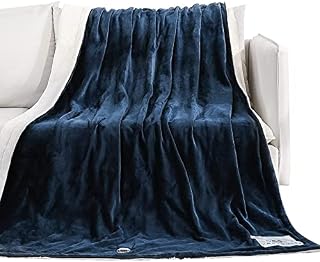 CURECURE Heated Throw Blanket Throw 130x180cm Flannel Blanket, 130x180cm Soft Flannel Warm with 6 Hours Auto Off & 4 Heat Settings, Home Office Use - Nevy Blue