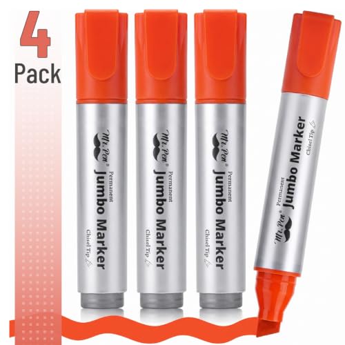 Image of Mr. Pen- Jumbo Permanent Markers, 4 Pack, Assorted Color, Chisel Tip, Large | King, Color Permanent Markers Set, Huge Poster Markers