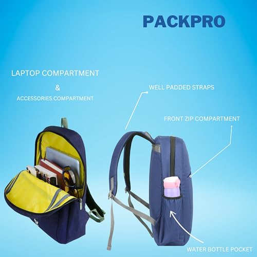 Image of SPENZ BAGS Laptop Backpack -Breathable Shoulder Straps, Mesh Side Pocket, Waterproof, Front Zipped Pocket, Padded Laptop Compartment, Backpacks
