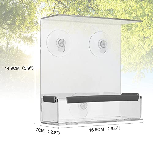 Window Bird Feeder 2 Pack, Bird House For Outside, Window Bird Feeder With Strong Suction Cups And Removable Seed Tray With Drain Holes. Outdoors Birdfeeder For Wild Birds, Cardinal, Bluebird #TOP3