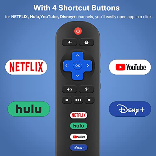 Image of Only for Roku TV Remote, Compatible with TCL /Onn /Hisense /Insignia /Sharp /Element /Westinghouse Roku Series Smart TVs (RC280)
