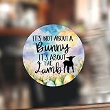 Swavecat 100PCS Not About A Bunny But The Lamb Stickers for Small Business Christian Easter Quotes Scripture Religious Vinyl Round Sticker Happy Easter Eggs Bunny Self-Adhesive Stickers 2inch