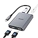acer USB C auf Dual HDMI Adapter 4K@60Hz, 4-in-1 USB C Hub Multiport Adapter mit 100W PD, USB 3.0, HDMI auf USBC Konverter für Dual Monitore, Kompatibel mit Acer, MacBook Air/Pro, Dell XPS, HP usw.