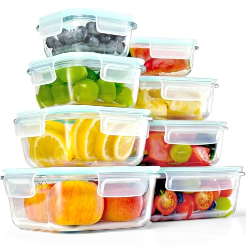HOUSLUX Glas Vorratsdosen-Set, 8-teilig