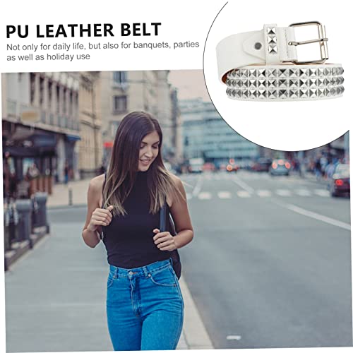 Punk Style Rivet Belt for Men Fashionable PU Leather Waist Belt Adjustable Decorative Waistband for Jeans Casual Wear4