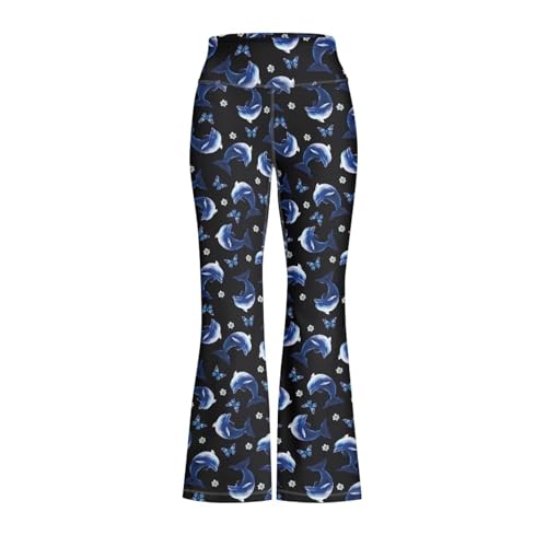 Dolphin Girls' Leggings Cross Flare Pants Soft Stretchy High Waisted Pants for Kids Child Yoga Dance