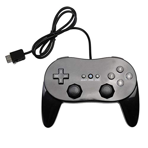 Nosii Controlador de Juegos clásico con Grip Joypad Gamepad para la Consola Nintendo Wii (Color : Black)