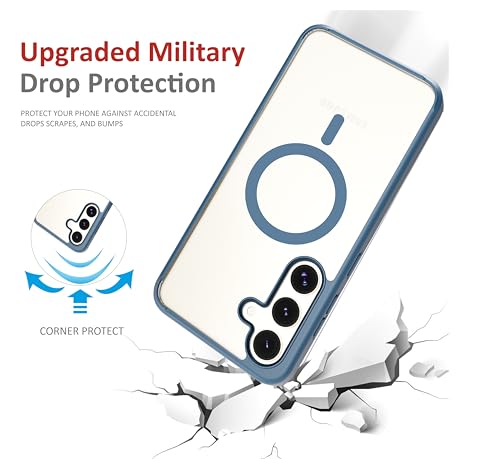 Image of Case for Samsung Galaxy S25 Plus with Mag-Safe, [Anti-Yellowing Technology] [Military Grade Drop Protection] Shockproof Slim Hybrid Phone Case for Samsung Galaxy S25 Plus 5G - Indigo Blue