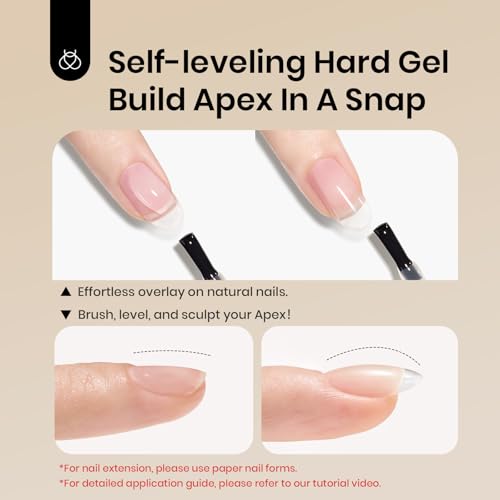 Image of Beetles Builder Gel for Nail and Blooming Gel Set, 2 Pcs 15ml Nail Art Polish for Spreading Effect Marble Stone Builder Extension, Soak Off LED Lamp DIY Manicure Nails Gifts for Women