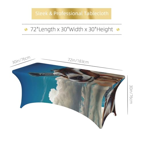 Nappe de table pour banquet extensible imprimé chèvre lavable sans repassage