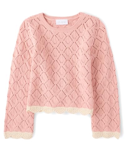 Image of The Children's Place Girls' Long Sleeve Crew Neck Pullover Sweater