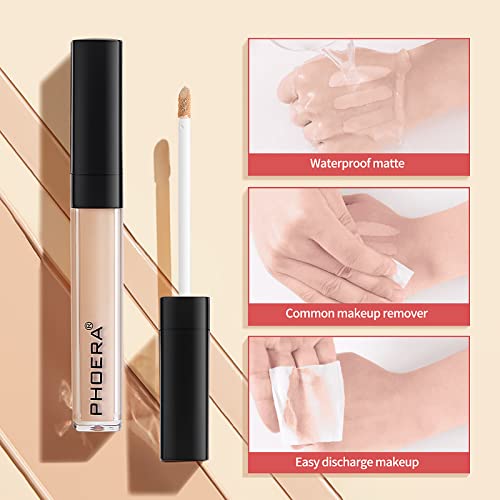 Phoera Liquid Concealer Full Coverage Concealer,Multi-Use Makeup Concealer For Acne, Dark Circles, Tattoo, Freckles, High Adherence Hydrating Face Concealer For Women Mens Without Clumping And Cracking(103# Beige) #TOP3