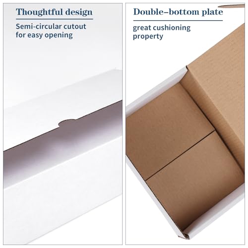 Image of ZBEIVAN 7x5x3 White Shipping Boxes Set of 25, Corrugated Cardboard Mailer Boxes for Packaging Small Business Mailing Gifts