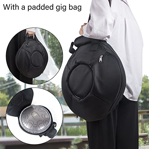 Steel Drum,Aklot 14 Inch 15 Notes Alloy Metal Steel Tongue Drums Hand Pan For Adult #TOP3