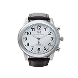Easylife Tavistock & Jones Talking Watches for Men, Radio Controlled Black Wrist Watch with Black Leather Strap and Easy to Read Numbers - Fully Guaranteed