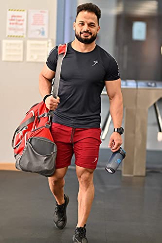 Image of Men's Solid Slim Fit Gym and Sports T-Shirt