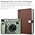 Fintie Wallet Photo Album for Fujifilm Instax Wide 300, Polaroid OneStep 2-64 Pockets (Snap Fastener) Album, Compatible with Polaroid POP, Originals 600 Camera 3.5x4.5 Inch Film (Vintage Brown)