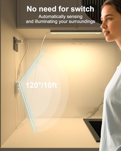 Image of ASOKO Motion Sensor Dimmable Led Under Cabinet Light 12 inch Plug in Warm White