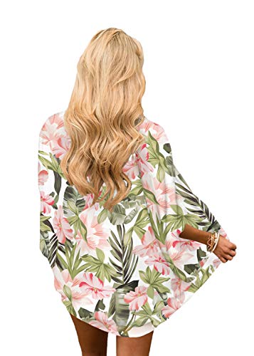 Image of CASURESS Women's Cardigan-Sheer Kimono Loose Summer Floral Print Cover Ups