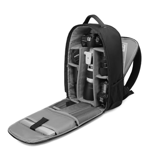 Mochila para cámara SLR/DSLR impermeable grande gris miniatura 2
