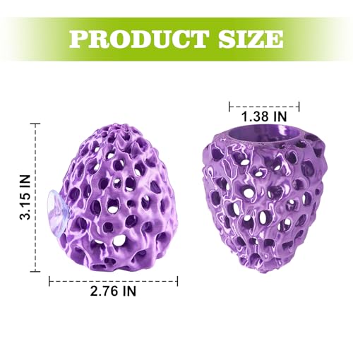 Image of Shrimp Dome Hide, Shrimp Hides for Aquarium, Betta Fish Hideout with Suction Cup, Betta Habitat Tank Ornament Accessories, Aquarium Decor for Small Fish Guppy Hiding Resting (Purple)