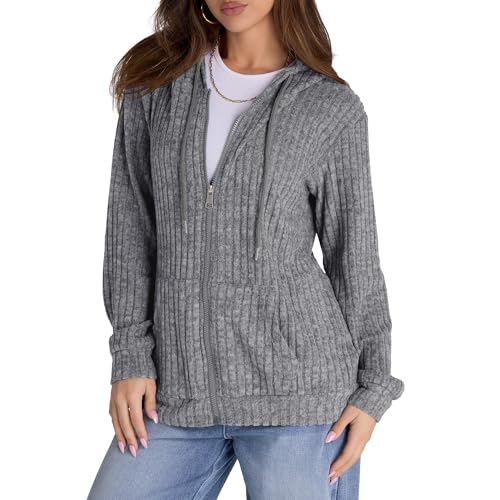 Image of Witsmile Zip Up Hoodie Women Oversized Sweatshirt Long Sleeve 2026 Fall Outfit Lightweight Jackets Workout Clothes