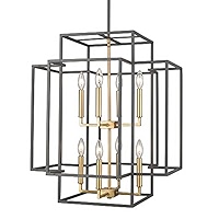 ナツ•*¨*•.¸♬︎ Z-Lite 8 Light Pendant 454-28BK-BN, Black/Brushed Nickel, 22