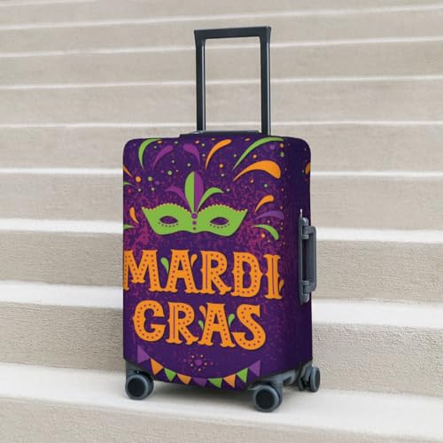 Mardi Gras2 Luggage Cover TSA Approved Stylish Dust and Scratch Resistant Luggage Case Protector Washable Elasticated Luggage Covers for Kids and Adults3