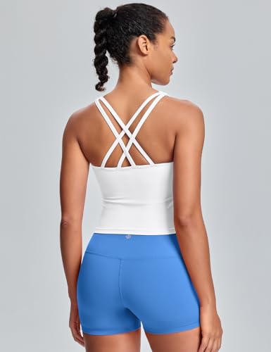 Image of HeyNuts Longline Zeal Bras Medium Impact Wirefree Sports Bras Workout Crop Tank Tops with Removable Pads, A-D Cups